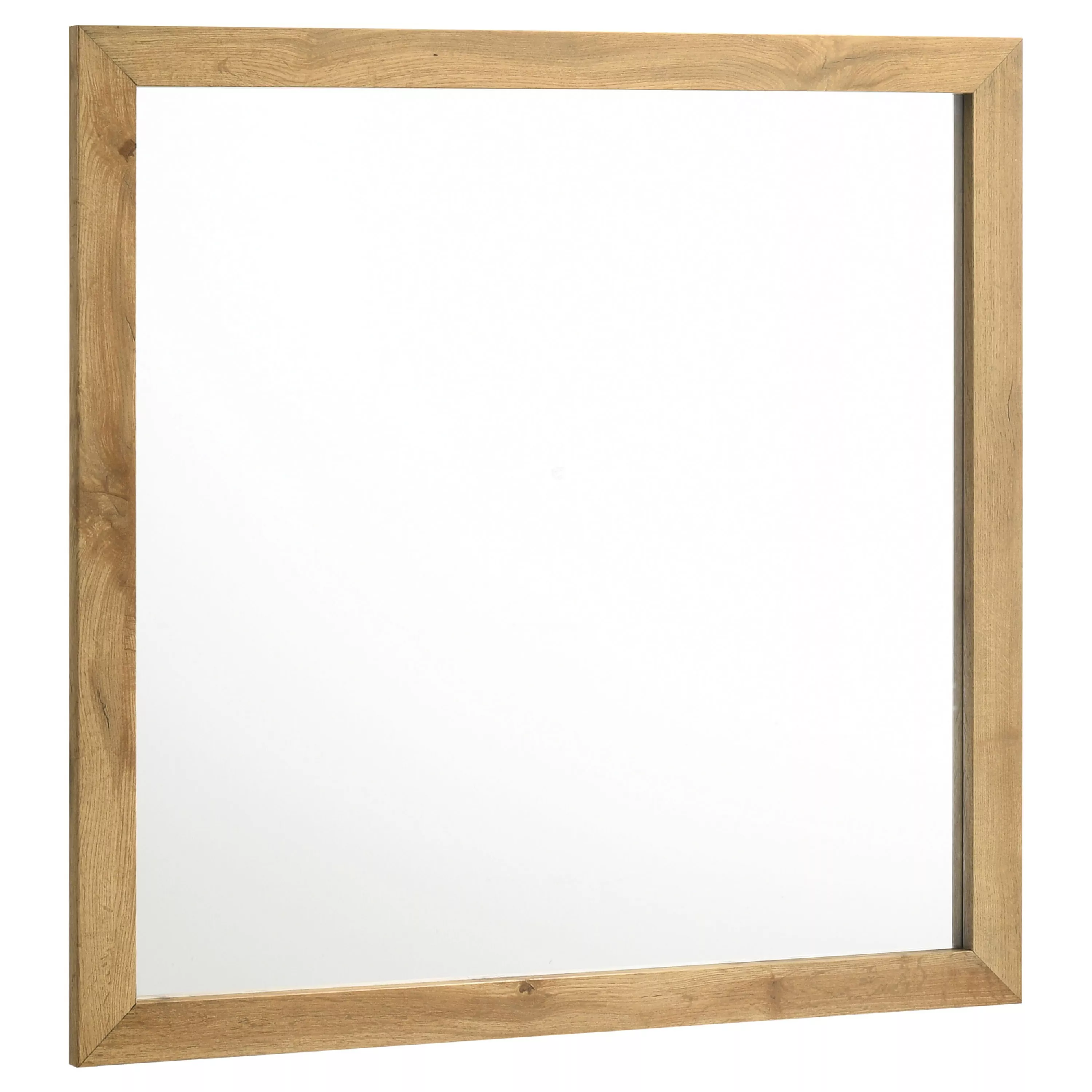 Wemy Rectangular Dresser Mirror, Flat Glass Design, Natural Pine Wood