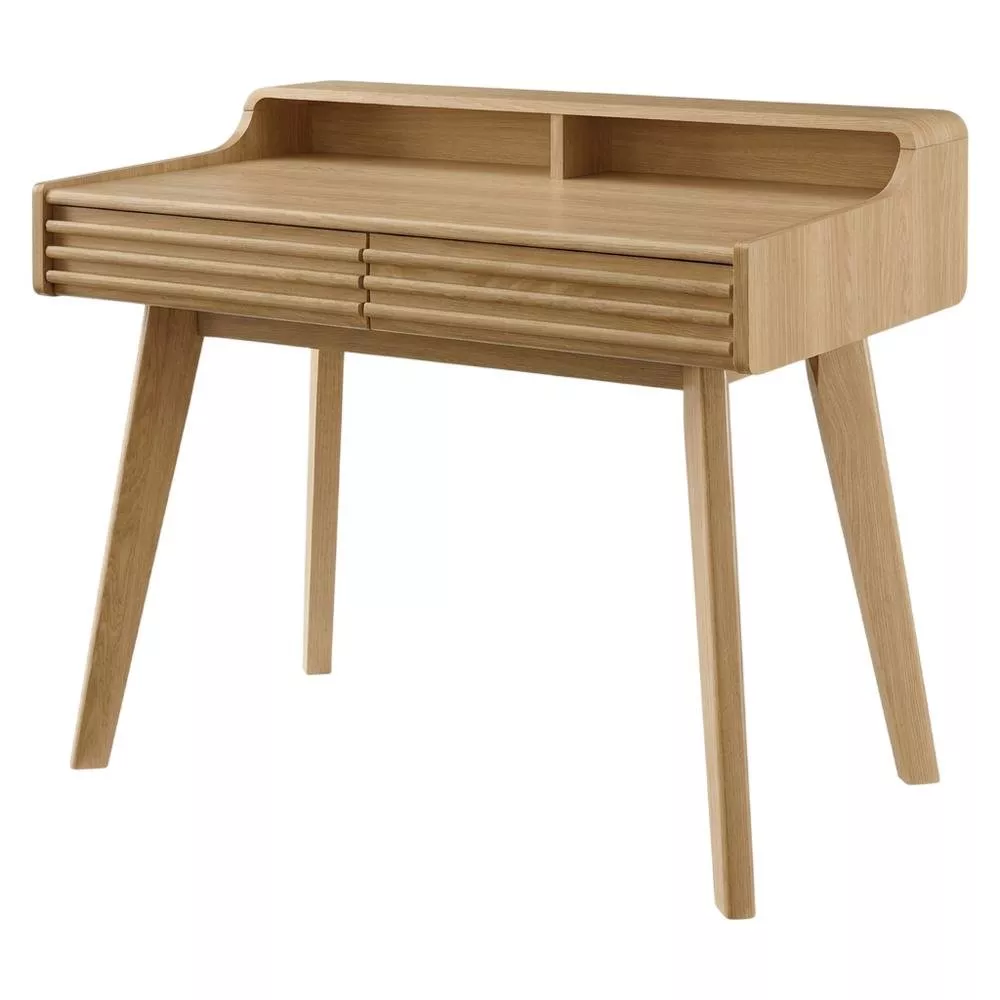 Wooden Render Writing Desk with Spacious Surface and Modern Design