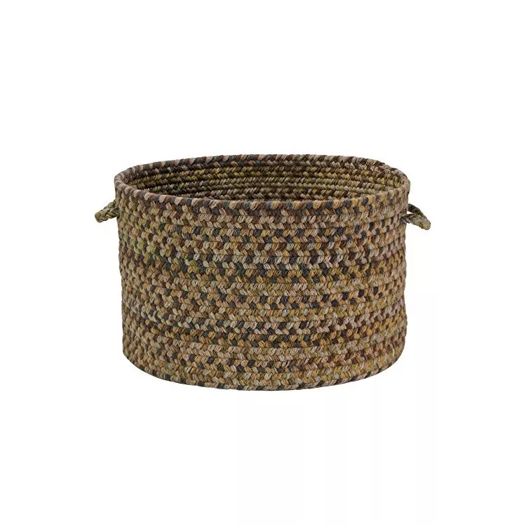 Wool Houndstooth Utility Basket Latte 18x12 Natural Material - Colonial Mills