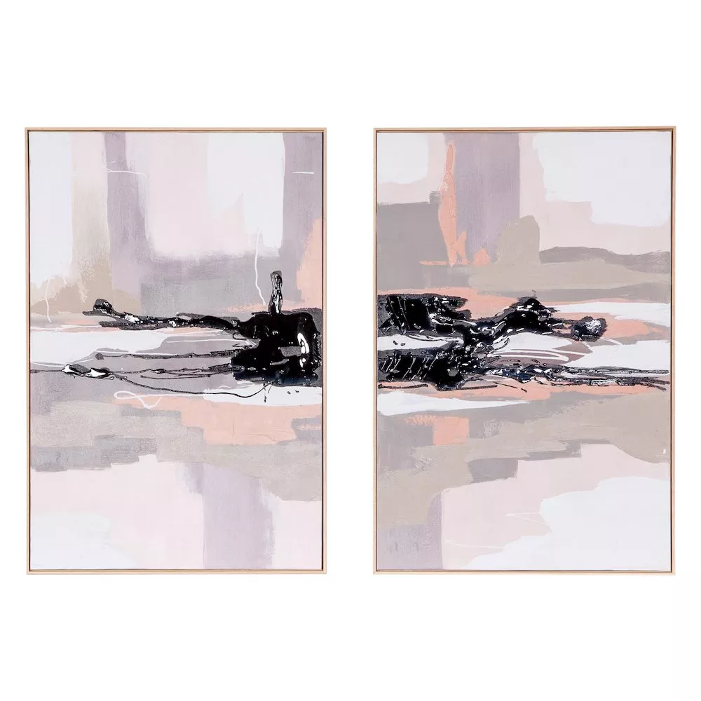 World Interiors Beyond the Veil Hand Painted Framed Diptych