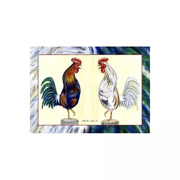 Yellow Blue Red Placemat Set of 4 Machine Washable Polyester - Betsy Drake Interiors