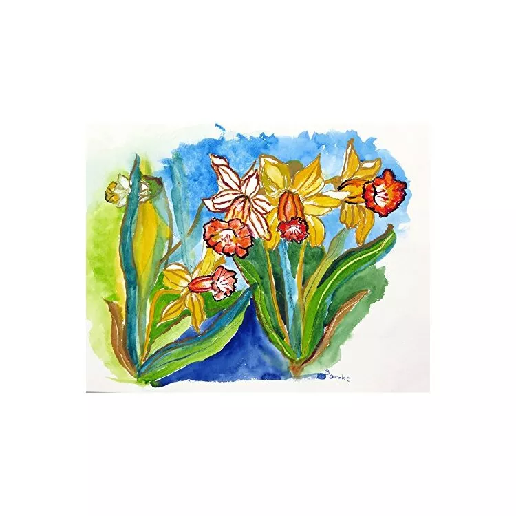 Yellow Floral Placemats Set of 4, Machine Washable - Betsy Drake