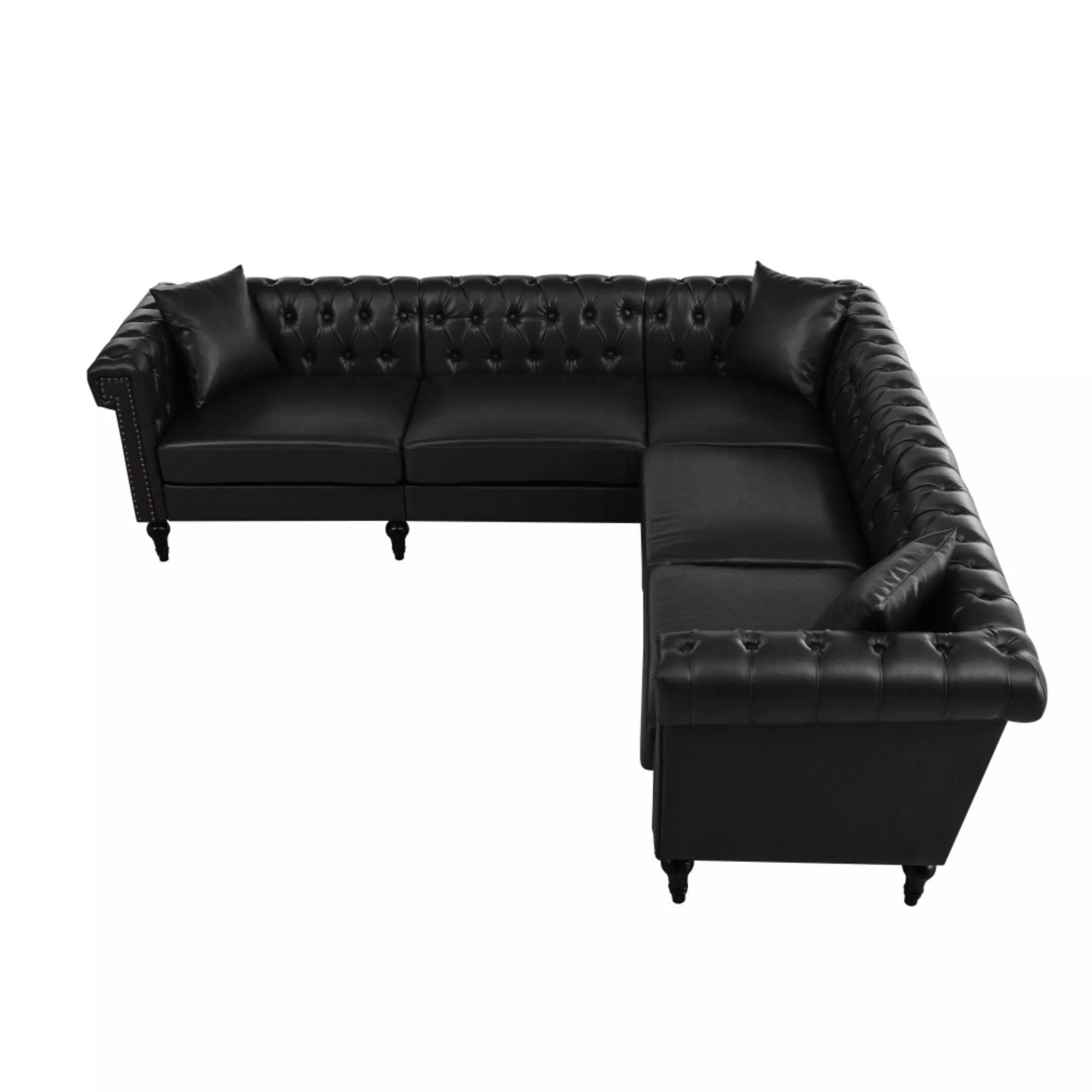 Zefwi Chesterfield L-Shaped Sectional Sofa