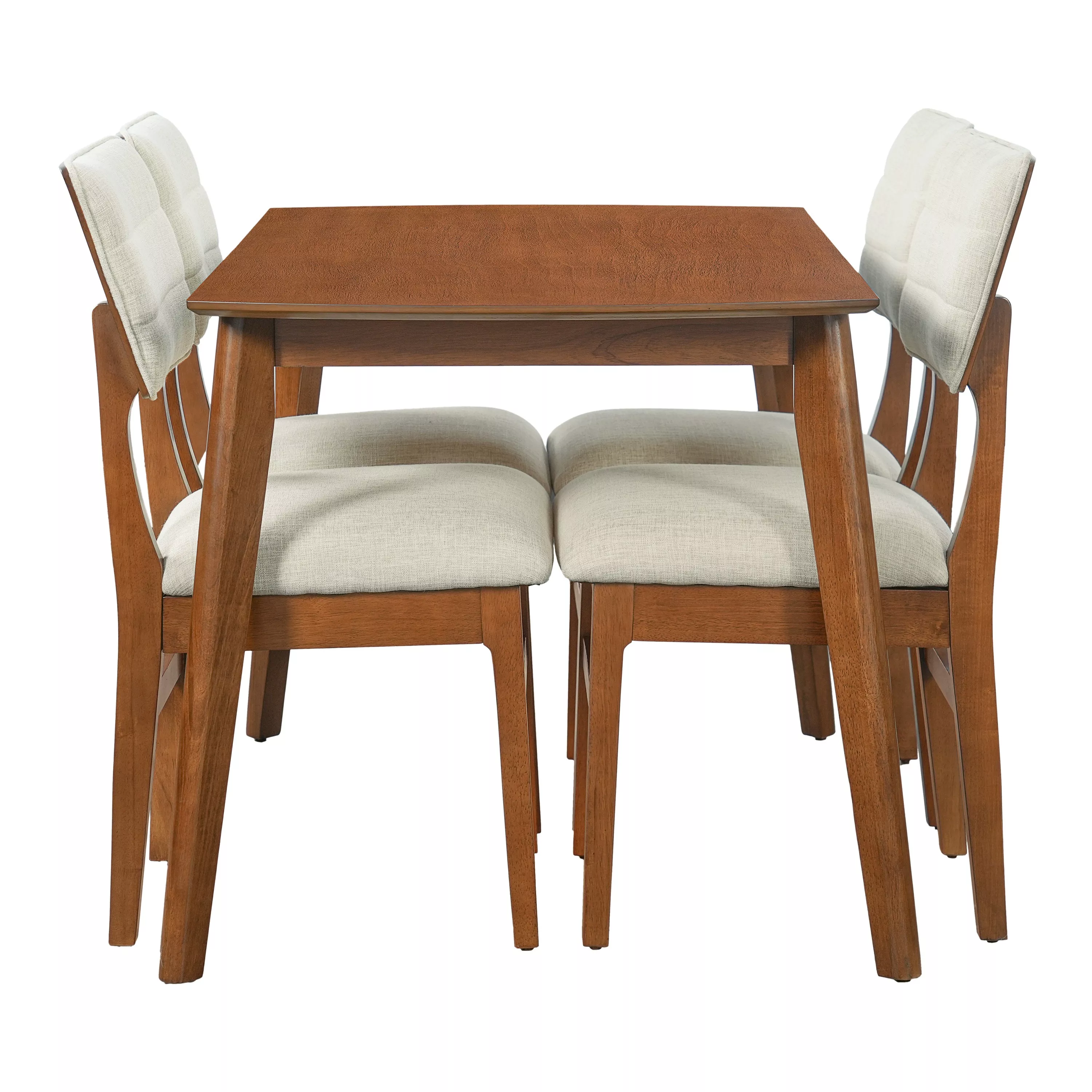 Zekast Scandinavian 4‑Piece Dining Table Set
