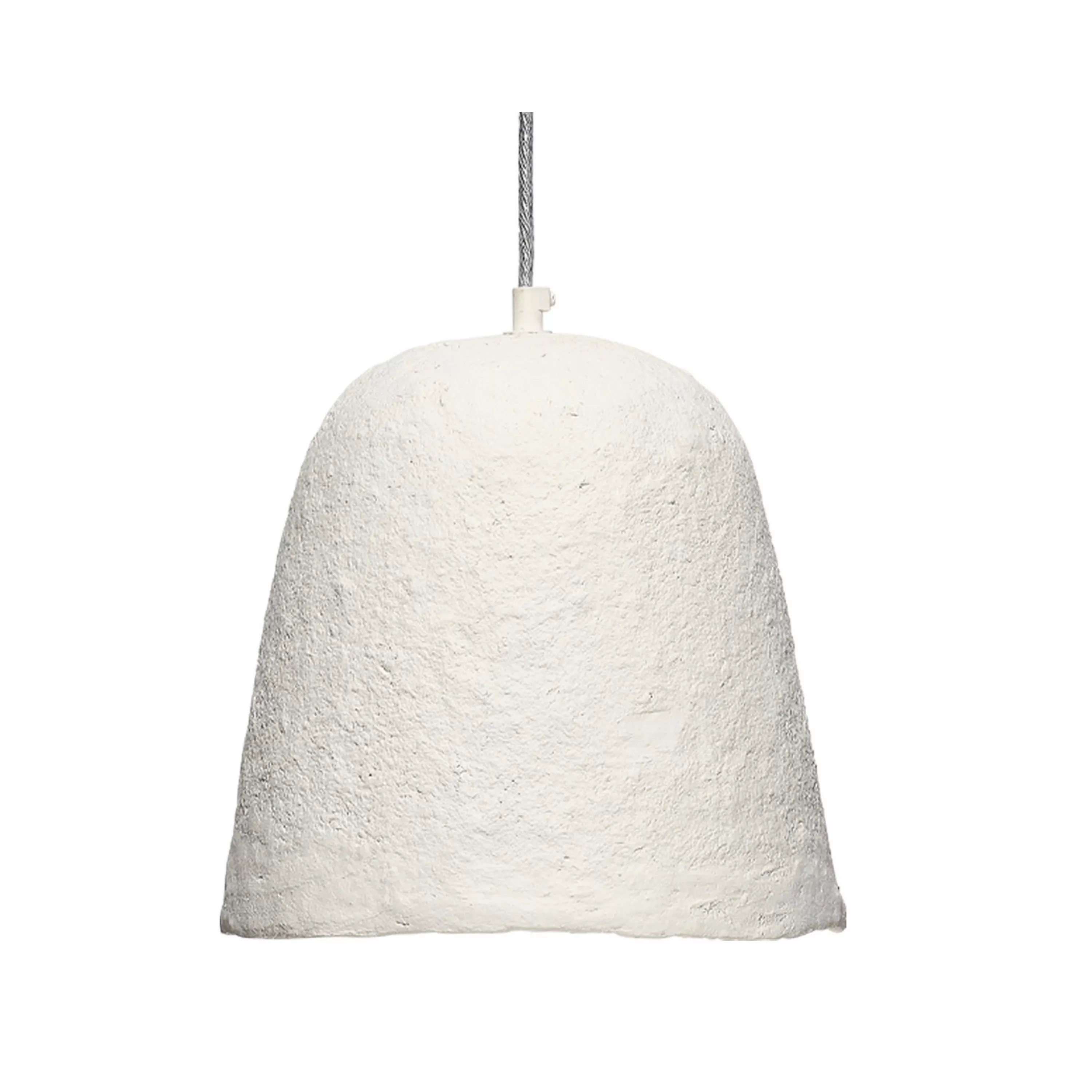 Zoe 96 Inch Pendant Chandelier, Modern Bell Shape Paper Mache, Beige - Benzara