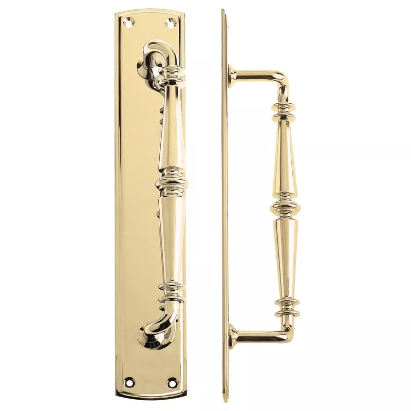 Zoo Hardware Pull Handle on Backplate Polished Brass